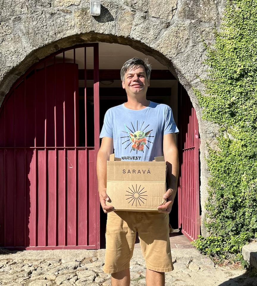 Miguel Viseu in front of the cellar